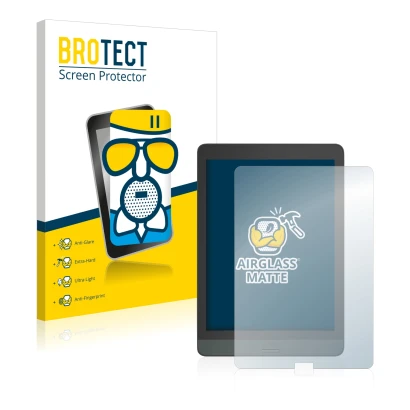 Vorderseite einer Produktverpackung mit dem Markenlogo BROTECT. Daneben ist das Gerät Boox Nova 3 mit dem zugehörigen Displays