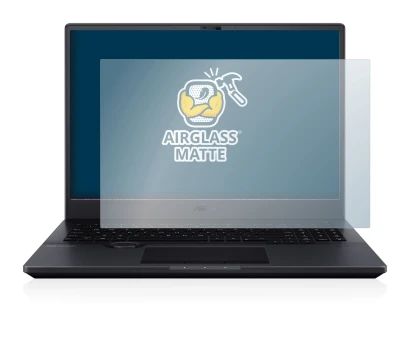 Abbildung des Geräts ASUS ProArt StudioBook Pro 16 OLED mit einer Vielzahl des Displayschutzes.