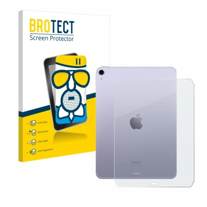 Vorderseite einer Produktverpackung mit dem Markenlogo BROTECT. Daneben ist das Gerät Apple iPad Air 5 WiFi 2022 (Rückseite, 5