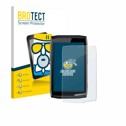 Vorderseite einer Produktverpackung mit dem Markenlogo BROTECT. Daneben ist das Gerät Crosscall Core T5 mit dem zugehörigen Di