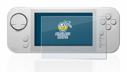 Abbildung des Geräts Evercade EXP mit einer Vielzahl des Displayschutzes.