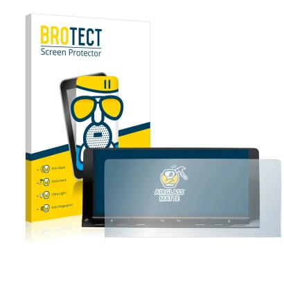 Vorderseite einer Produktverpackung mit dem Markenlogo BROTECT. Daneben ist das Gerät Volkswagen T7 Multivan Life Discover Med