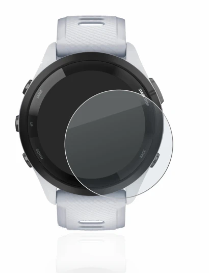 Abbildung des Geräts Garmin Forerunner 265 (46 mm) mit einer Vielzahl des Displayschutzes.