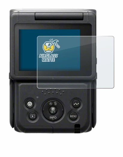 Abbildung des Geräts Canon PowerShot V10 Vlog Camera mit einer Vielzahl des Displayschutzes.