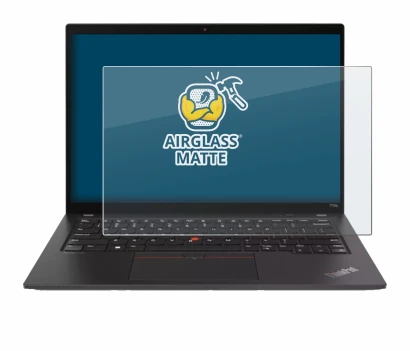 Abbildung des Geräts Lenovo ThinkPad T14s Gen 4 mit einer Vielzahl des Displayschutzes.