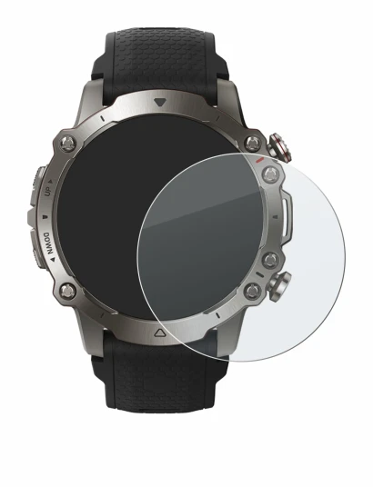 Abbildung des Geräts Huami Amazfit Falcon mit einer Vielzahl des Displayschutzes.