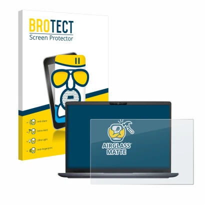 Vorderseite einer Produktverpackung mit dem Markenlogo BROTECT. Daneben ist das Gerät Dell Latitude 7340 mit dem zugehörigen D