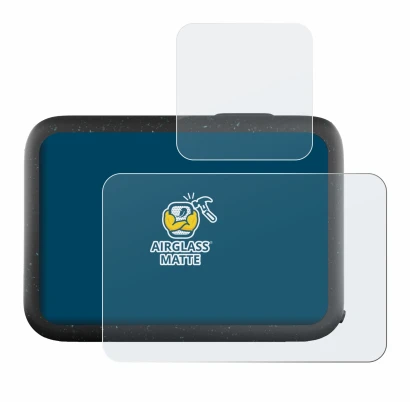 Abbildung des Geräts GoPro Hero 12 Black mit einer Vielzahl des Displayschutzes.