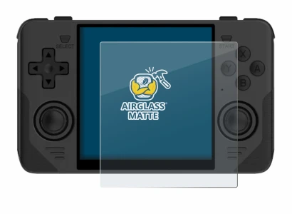 Abbildung des Geräts Powkiddy RGB30 mit einer Vielzahl des Displayschutzes.