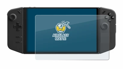 Abbildung des Geräts Lenovo Legion Go mit einer Vielzahl des Displayschutzes.