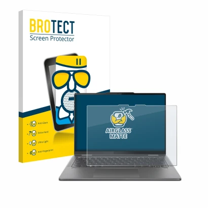 Vorderseite einer Produktverpackung mit dem Markenlogo BROTECT. Daneben ist das Gerät Lenovo Yoga 7 2-in-1 Gen 9 14