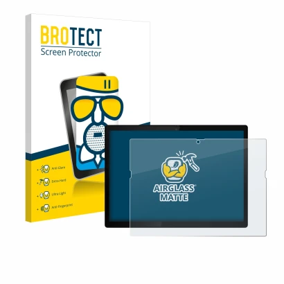 Vorderseite einer Produktverpackung mit dem Markenlogo BROTECT. Daneben ist das Gerät Lenovo ThinkPad X12 Detachable Gen 2 mit