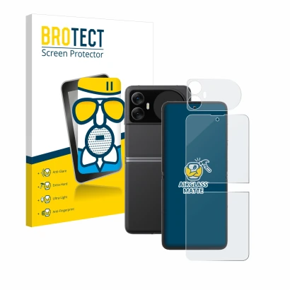 Vorderseite einer Produktverpackung mit dem Markenlogo BROTECT. Daneben ist das Gerät Blackview Hero 10 (Display+Rückseite) mi