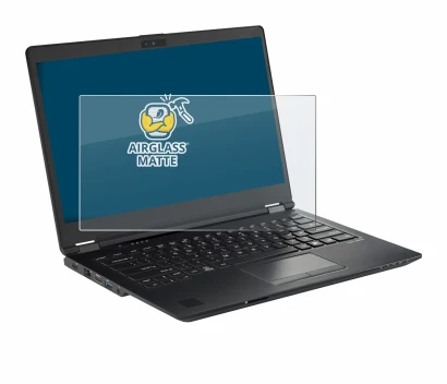 Abbildung des Geräts Fujitsu Lifebook U7410 mit einer Vielzahl des Displayschutzes.
