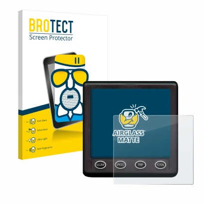 Vorderseite einer Produktverpackung mit dem Markenlogo BROTECT. Daneben ist das Gerät Nasa Marine Instruments Clipper Duet Sys