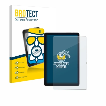 Vorderseite einer Produktverpackung mit dem Markenlogo BROTECT. Daneben ist das Gerät Doogee T10 Pro mit dem zugehörigen Displ