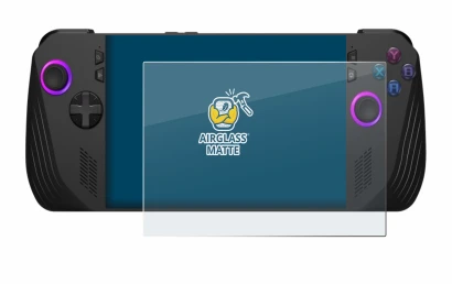 Abbildung des Geräts ASUS ROG Ally X (2024) mit einer Vielzahl des Displayschutzes.