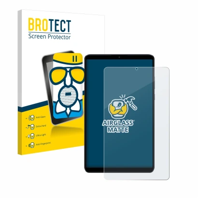 Vorderseite einer Produktverpackung mit dem Markenlogo BROTECT. Daneben ist das Gerät Xiaomi Redmi Pad SE 8.7 4G mit dem zugeh