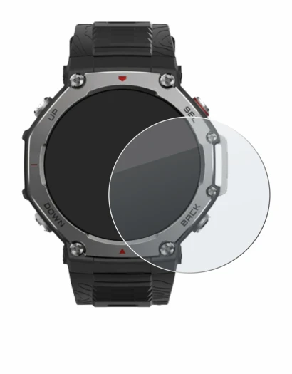 Abbildung des Geräts Huami Amazfit T-Rex 3 mit einer Vielzahl des Displayschutzes.