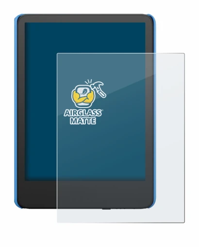 Abbildung des Geräts Amazon Kindle Kids (2024) mit einer Vielzahl des Displayschutzes.