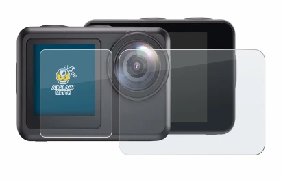 Abbildung des Geräts Akaso Brave 7 LE mit einer Vielzahl des Displayschutzes.