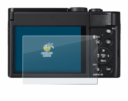 Abbildung des Geräts Panasonic Lumix DC-TZ99 mit einer Vielzahl des Displayschutzes.