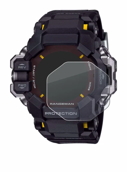 Abbildung des Geräts Casio G-Shock GPR-H 1000 mit einer Vielzahl des Displayschutzes.