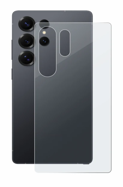 Abbildung des Geräts Samsung Galaxy S25 Ultra Enterprise Edition (Rückseite) mit einer Vielzahl des Displayschutzes.