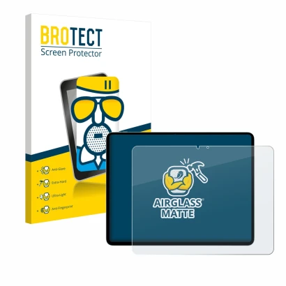 Vorderseite einer Produktverpackung mit dem Markenlogo BROTECT. Daneben ist das Gerät Apple iPad Air 13" M3 WiFi 2025 mit dem 