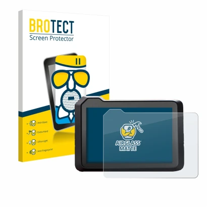 Vorderseite einer Produktverpackung mit dem Markenlogo BROTECT. Daneben ist das Gerät KTM 1390 Super Duke R 2025 5" mit dem zu