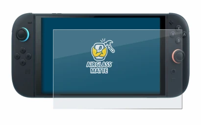 Abbildung des Geräts Nintendo Switch 2 mit einer Vielzahl des Displayschutzes.