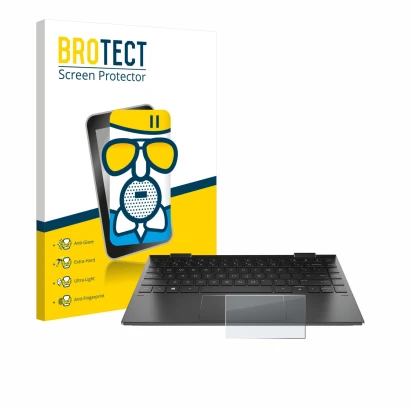 Vorderseite einer Produktverpackung mit dem Markenlogo BROTECT. Daneben ist das Gerät HP Envy x360 (13-X) (NUR Touch Trackpad)