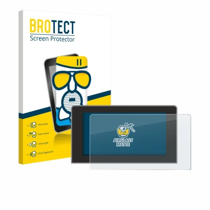 Vorderseite einer Produktverpackung mit dem Markenlogo BROTECT. Daneben ist das Gerät Volkswagen Crafter 10" (2024-2025) mit d