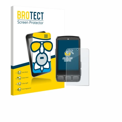 Vorderseite einer Produktverpackung mit dem Markenlogo BROTECT. Daneben ist das Gerät Wahoo Elemnt Roam V3 mit dem zugehörigen