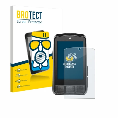 Vorderseite einer Produktverpackung mit dem Markenlogo BROTECT. Daneben ist das Gerät Wahoo Elemnt Bolt 3 mit dem zugehörigen 