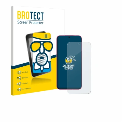 Vorderseite einer Produktverpackung mit dem Markenlogo BROTECT. Daneben ist das Gerät Huawei Pura 80 mit dem zugehörigen Displ