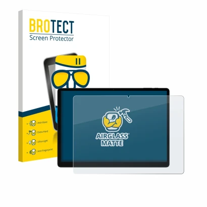 Vorderseite einer Produktverpackung mit dem Markenlogo BROTECT. Daneben ist das Gerät Doogee Tab E3 Max 14 mit dem zugehörigen