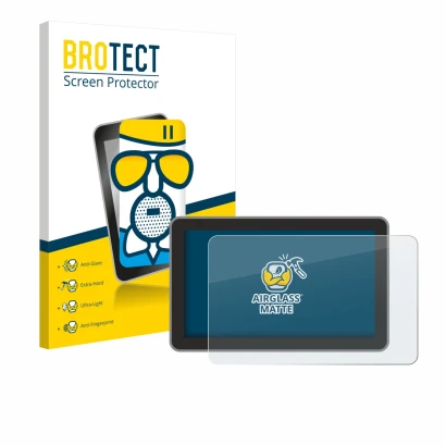 Vorderseite einer Produktverpackung mit dem Markenlogo BROTECT. Daneben ist das Gerät Bambu Lab H2D mit dem zugehörigen Displa