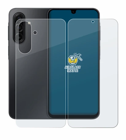 Abbildung des Geräts Samsung Galaxy A17 5G (Display+Rückseite) mit einer Vielzahl des Displayschutzes.