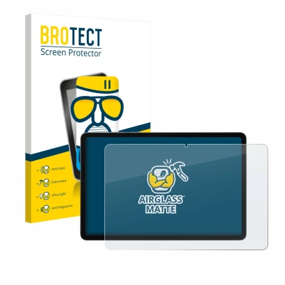 Vorderseite einer Produktverpackung mit dem Markenlogo BROTECT. Daneben ist das Gerät Samsung Galaxy Tab S11 mit dem zugehörig