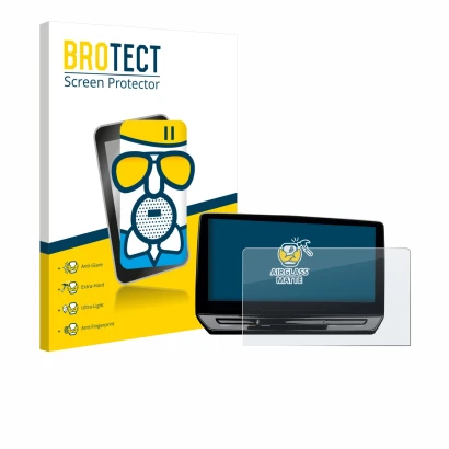 Vorderseite einer Produktverpackung mit dem Markenlogo BROTECT. Daneben ist das Gerät Cupra Leon Sportstourer VZ 12.9" 2025 mi