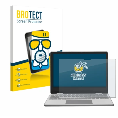 Vorderseite einer Produktverpackung mit dem Markenlogo BROTECT. Daneben ist das Gerät Framework Laptop 12 mit dem zugehörigen 