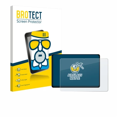 Vorderseite einer Produktverpackung mit dem Markenlogo BROTECT. Daneben ist das Gerät Honor Magicpad 3 mit dem zugehörigen Dis