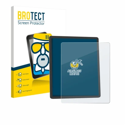 Vorderseite einer Produktverpackung mit dem Markenlogo BROTECT. Daneben ist das Gerät Amazon Kindle Scribe 2025 mit dem zugehö