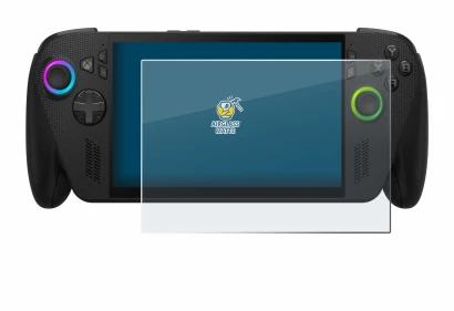 Abbildung des Geräts ASUS ROG Ally X 2025 mit einer Vielzahl des Displayschutzes.