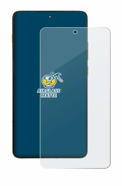 Abbildung des Geräts Motorola Edge 70 mit einer Vielzahl des Displayschutzes.