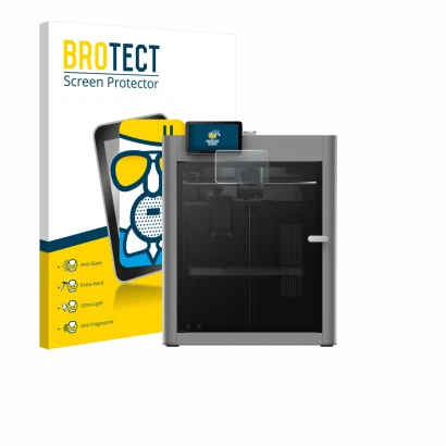 Vorderseite einer Produktverpackung mit dem Markenlogo BROTECT. Daneben ist das Gerät Bambu Lab P2S 3D Printer mit dem zugehör