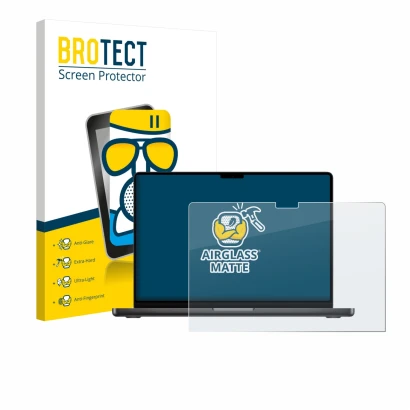 Vorderseite einer Produktverpackung mit dem Markenlogo BROTECT. Daneben ist das Gerät Apple MacBook Pro 14