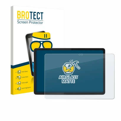 Vorderseite einer Produktverpackung mit dem Markenlogo BROTECT. Daneben ist das Gerät Lenovo Idea Tab 11