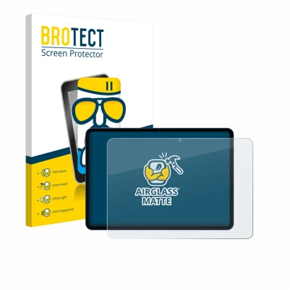 Vorderseite einer Produktverpackung mit dem Markenlogo BROTECT. Daneben ist das Gerät Xiaomi Poco Pad X1 mit dem zugehörigen D